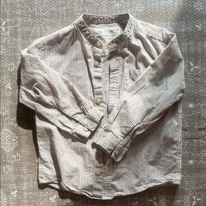 Zara Brown Striped Shirt